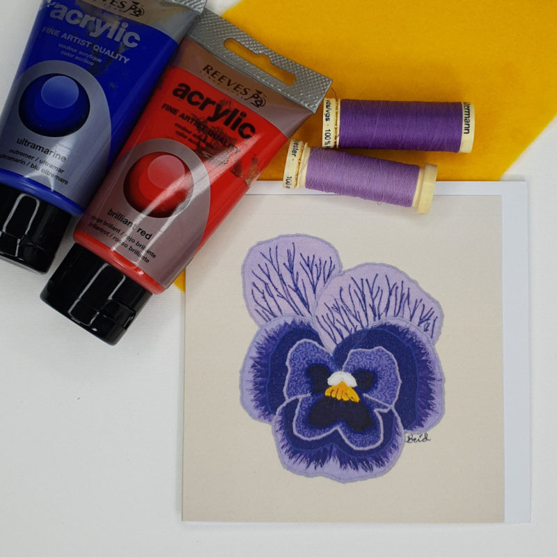 Purple Pansy Greeting Card Image 2