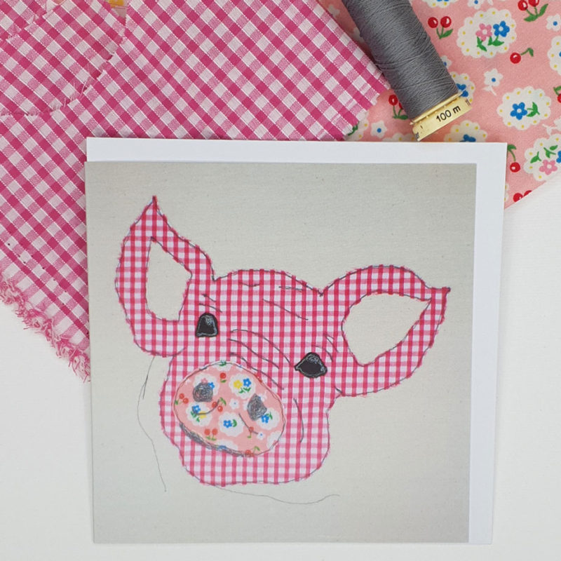 Pink Pig Greeting Card Image 2