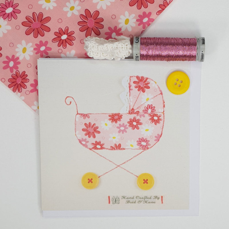 Pink Pram Baby Card Image 2