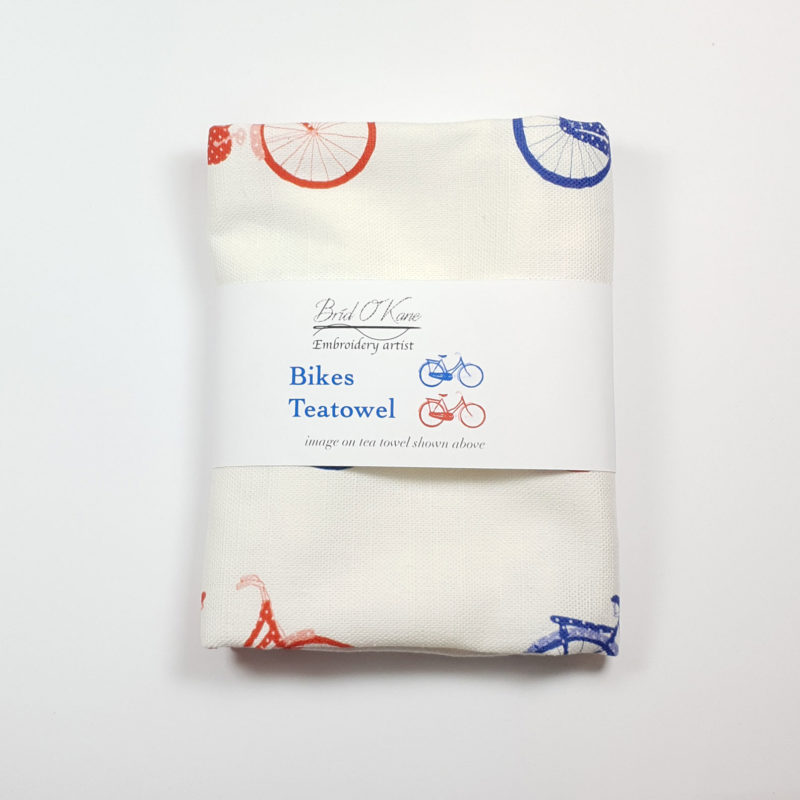 Red & Blue Bikes Tea Towel Featured Image