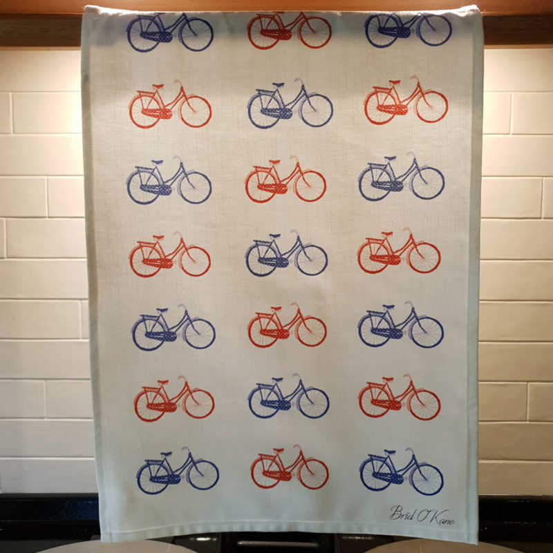 Red & Blue Bikes Tea Towel Image 2