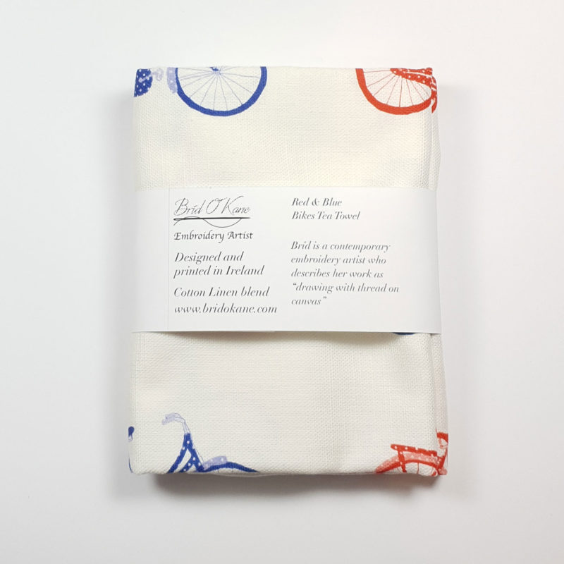 Red & Blue Bikes Tea Towel Image 3