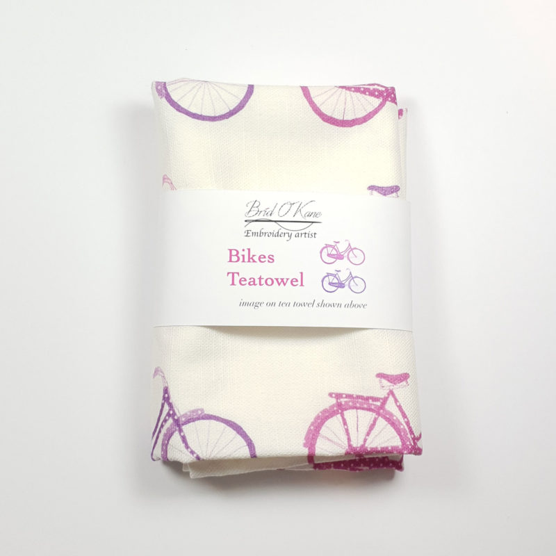 Pink & Purple Bikes Tea Towel Featured Image