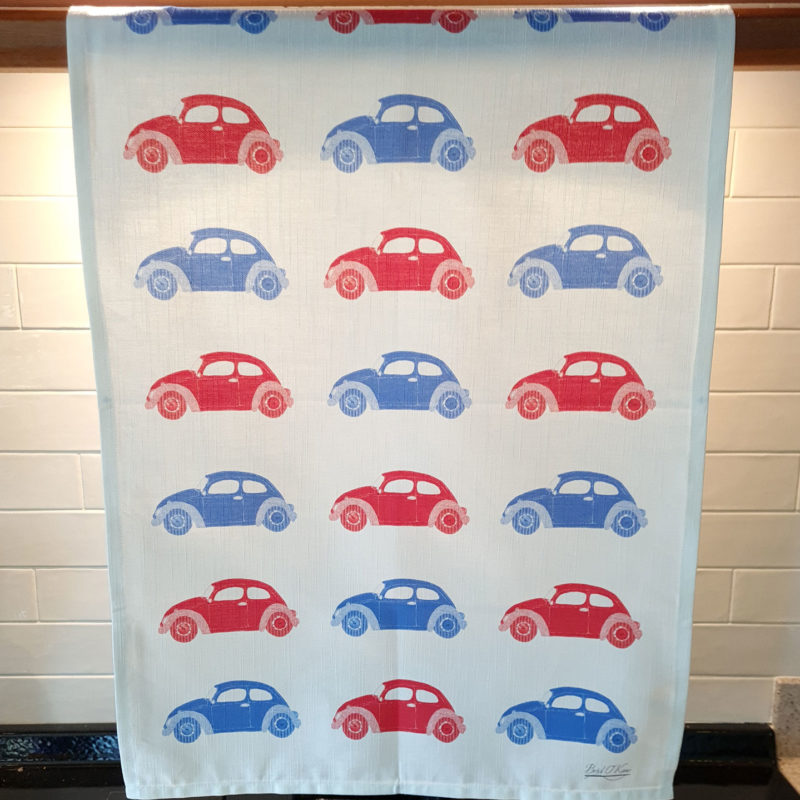 Red & Blue Cars Tea Towel Image 2