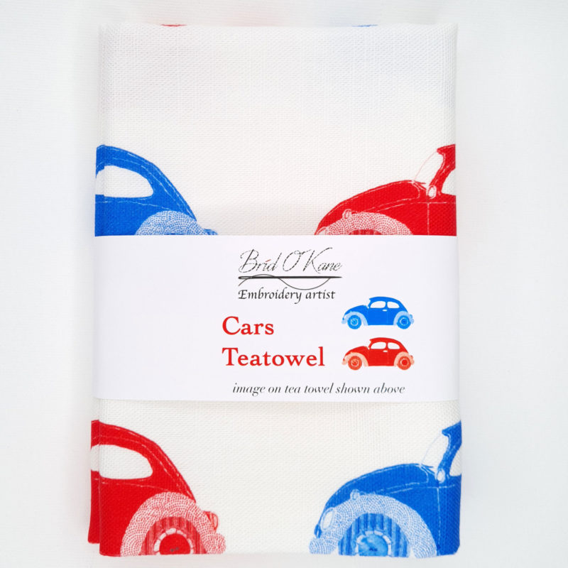 Red & Blue Cars Tea Towel Featured Image