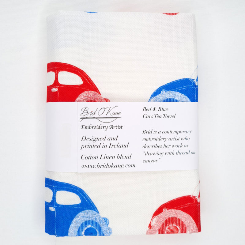 Red & Blue Cars Tea Towel Image 3